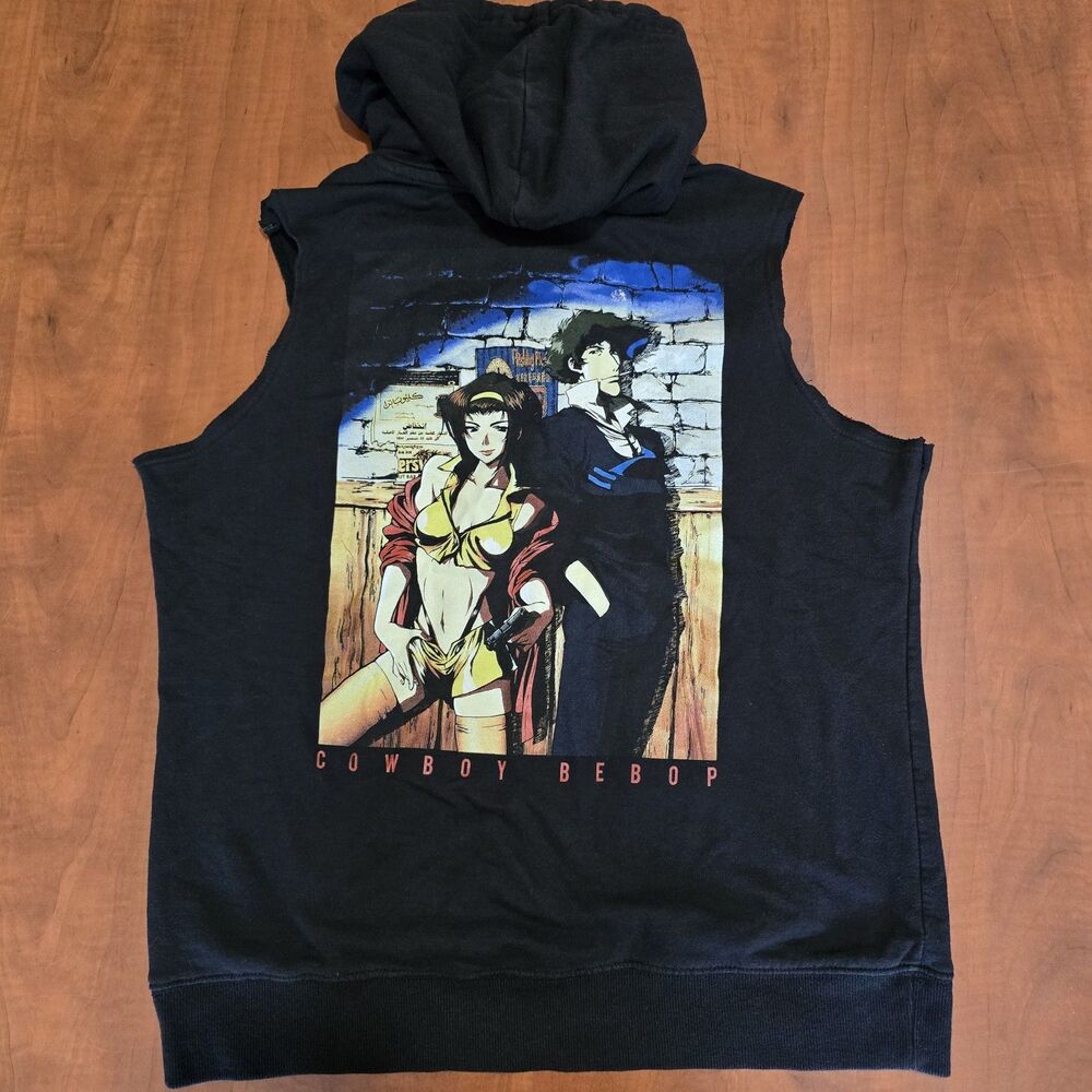 Cowboy Bebop Spike Spiegel Faye Valentine Sleeveless Graphic Print Hoodie M